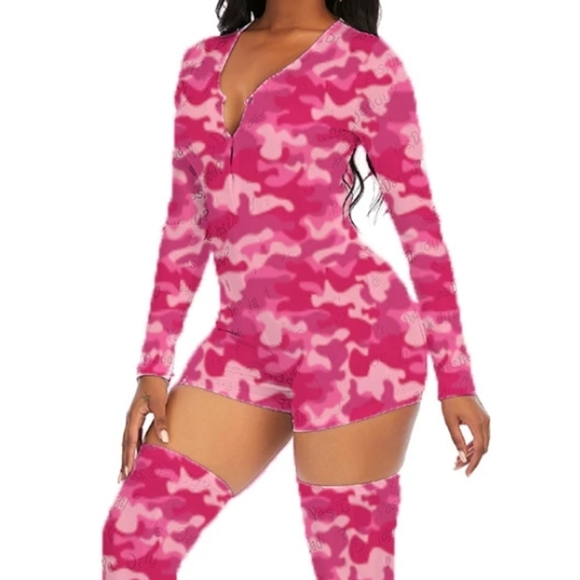 Pink Camo Playsuit - Picture 2 of 6